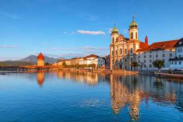 Wood bridge in Luzern ,Old Swiss city in old Europe © Rastislav Sedlak SK