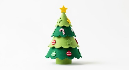 Felt Christmas Tree photo on a solid white background, holiday graphic, Craft
