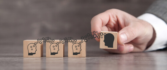 Knowledge sharing. Transferring. Brainstorming concept