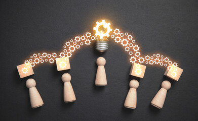 Knowledge sharing. Transferring. Brainstorming concept