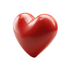 Fototapeta premium A glossy, vibrant red heart shape, isolated against a black background. It has a smooth, three-dimensional appearance