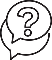 Minimalist black question mark inside speech bubble icon design for clear communication and inquiries