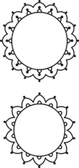 Elegant minimalist black line art decorative circular frames for design projects