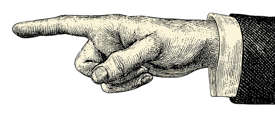 Vintage-style hand pointing