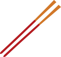 Two-Tone Chopsticks with Orange and Red Segments in Diagonal Layout