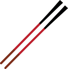 Decorative Chopsticks with Brown, Red, and Black Segments in Diagonal Alignment