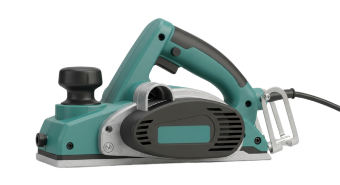 Electric hand planer tool isolated