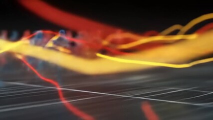 Dynamic visualization of runners showcasing a blend of technology and human motion in vibrant colors - Powered by Adobe