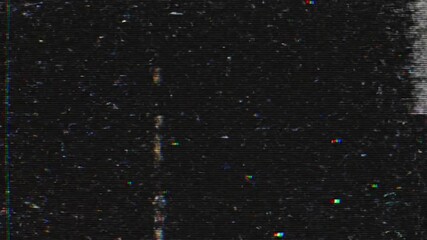 A static screen with horizontal lines and glitching effects creating a distorted appearance look 100