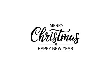 Elegant Minimal Merry Christmas and Happy New Year Typography Vector Design