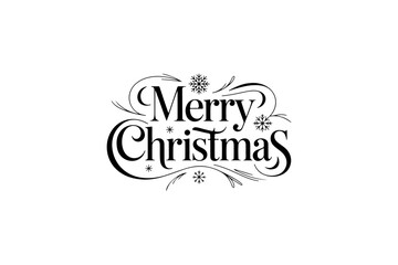 Elegant Minimal Merry Christmas and Happy New Year Typography Vector Design