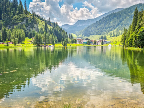 Lake and mountains in Zauchensee, Austria