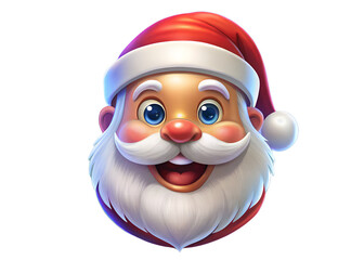 Smiling Santa Claus Face &ndash; Cartoon Christmas Character PNG