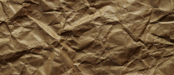 Crumpled Brown Paper Wrinkled Texture Abstract Background