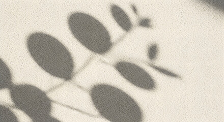 Soft shadow overlay of eucalyptus leaves on a textured background