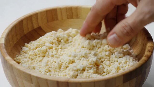 Supplement Made from Deactivated Yeast Presented in a Wooden Container with Copy Space  Symbolizing Healthy Plant-Based
