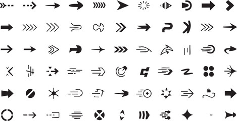 Modern Vector Arrow Icon Set. Directional Navigation Symbols for UI/UX and Web Design.