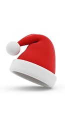 Felt Christmas Santa Hat photo on a solid white background, holiday graphic, Craft