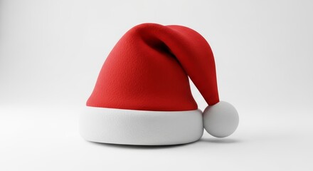 Felt Christmas Santa Hat photo on a solid white background, holiday graphic, Craft