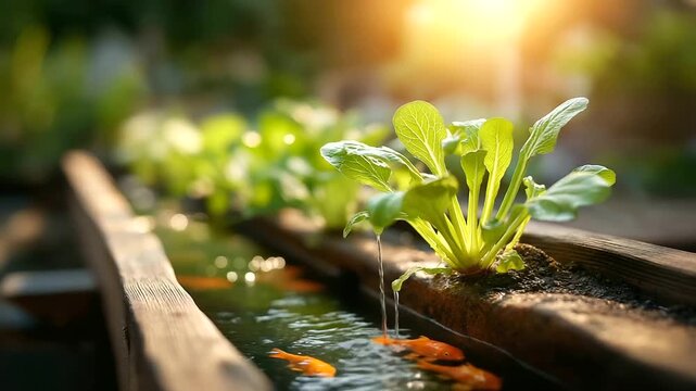 Aquaponics system fish farming vegetable cultivation symbiotic ecosystem water recycling sustainable protein production closed loop agriculture resource efficiency organic nutrient