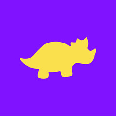 Triceratops dinosaur icon logo flat vector design