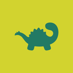 Brachiosaurus dinosaur icon logo flat vector design © kmhbDOes