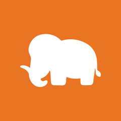 Mammoth elephant icon logo flat vector design