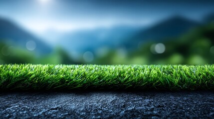 Grass field close up under blue sky vibrant nature view vast green landscape tranquil day natural beauty captured