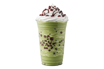 matcha red bean frappe