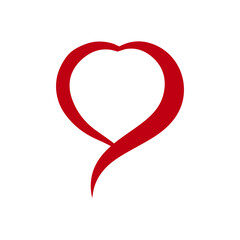 Heart clip art design on plain white transparent isolated background for card, shirt, hoodie, sweatshirt, apparel, tag, mug, icon, poster or badge