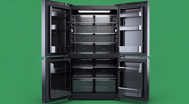 Smart refrigerator on green screen 