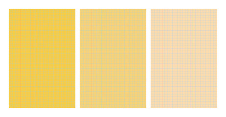 Set of yellow legal pad pages with grid designs © dniprodd