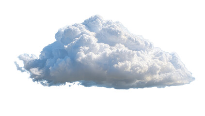 A large, fluffy cumulus cloud against a black background.  Detailed texture shows varied shades of white and light blue.  Crisp, defined edges