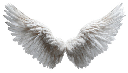 Obraz premium Pair of large, white feathered wings