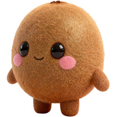 Cute Kiwi Fruit Funny Character. 3D Smiley Mascot