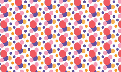 Retro dots pattern. Different rounds abstract vector seamless ornament for textile, fabric, interior, ceramic, wallpaper, paper decoration