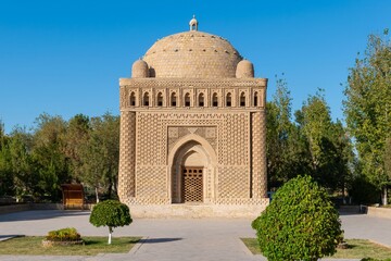 Samanid Mausoleum - Ancient Brick Architecture in Bukhara Park - Uzbekistan 