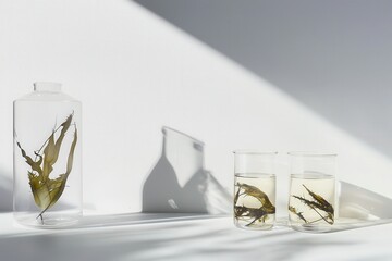 Seaweed Samples in Laboratory Containers