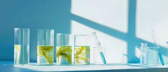 Seaweed Samples in Laboratory Containers