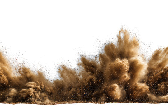 Powerful dust cloud erupts from a surface