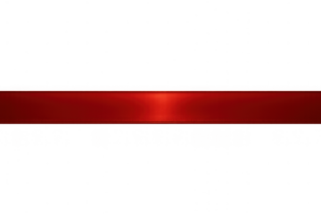 Shiny red metallic ribbon banner overlay on transparent background, horizontal design element for celebration and sale