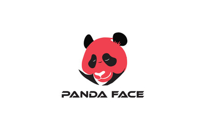 cute panda face illustration vector white background