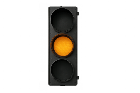 Traffic light showing yellow signal, indicating caution and preparing drivers for a stop or change in direction