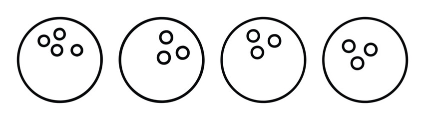 Four bowling pins vector illustration for bowling alley and bowling sport design and graphics use