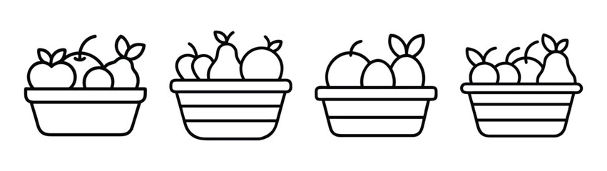 Potted succulents vector art illustration drawing, plant pots graphic design element, outline style