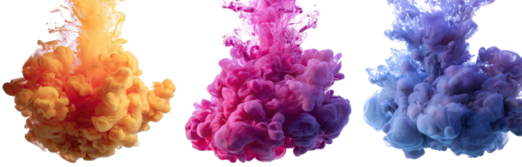 Abstract ink swirls in vibrant colors