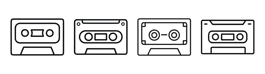 Vintage audio cassette tapes vector illustration for music lovers and retro technology enthusiasts design