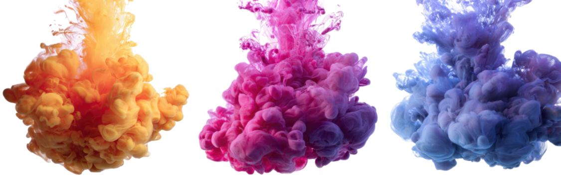 Abstract ink swirls in vibrant colors