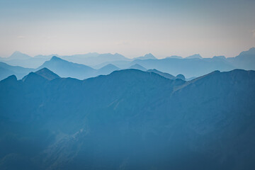 mountain landscape with blue sky and clouds