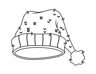 Christmas winter hat black-and-white design
